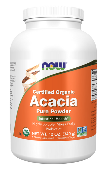 Acacia Powder 12 oz Certified Organic - Intestinal Health - NOW Foods