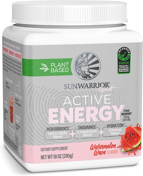 Active Energy Pre Workout 10oz - Watermelon Wave - Sunwarrior