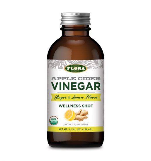 APPLE CIDER VINEGAR WELLNESS SHOT GINGER & LEMON (FLORA) 3.3 oz