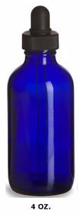Blue Glass Bottle W/Drop Top 100 ml