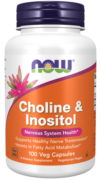 Choline and Inositol 100 Vegetarian capsules - Nervous System Health - NOW Foods