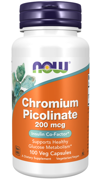 Chromium Picolinate 200mcg - 100 Vegetarian Capsules - NOW Foods