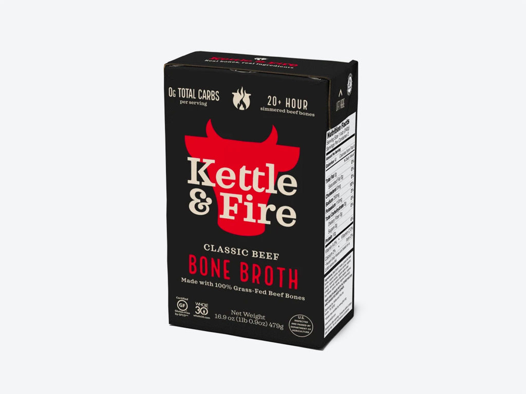 Kettle Fire Classic Beef Bone Broth - 100% Grass fed & Grass Finished - Kettle & Fire