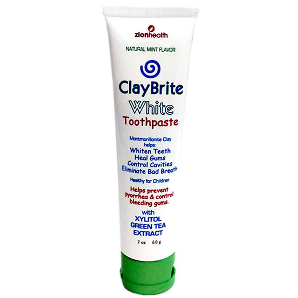 Claybrite WHITE 4oz Tube - Ionic Mineral Toothpaste - Zion Health