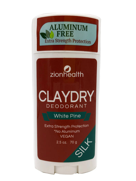 Claydry Silk Deodorant - White Pine 2.5oz - Zion Health