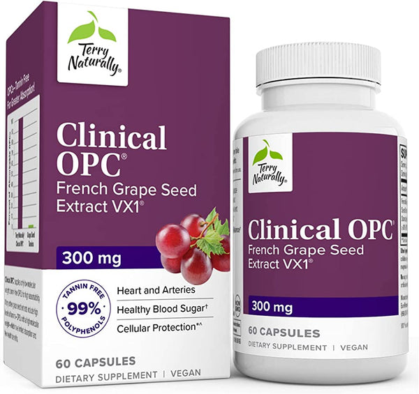 Clinical OPC 300mg - French Grapeseed Extract 60 capsules - Terry Naturally