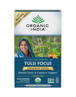 Tulsi Focus Organic Tea - Clementine Vanilla with Bacopa - Organic India