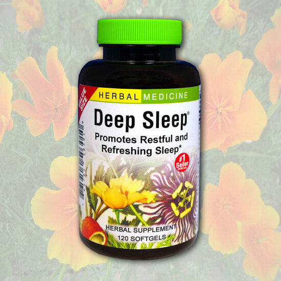 Deep Sleep 120 soft gels - Promotes Restful Sleep - Herbs Etc