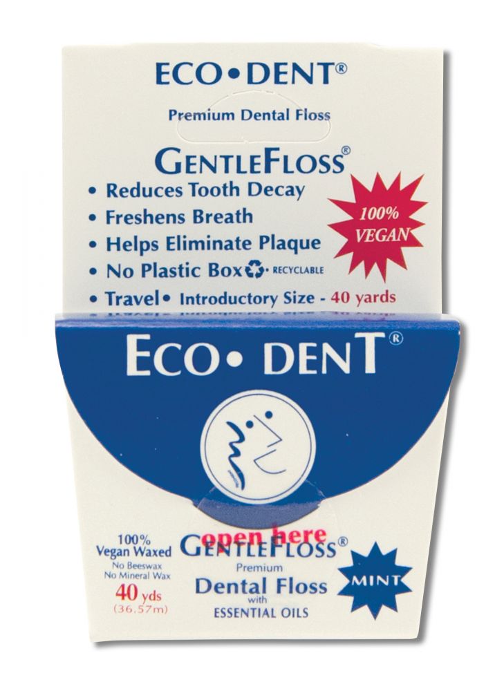 GentleFloss Premium Dental Floss- Travel Size (Eco-Dent- Mint 40 yds)