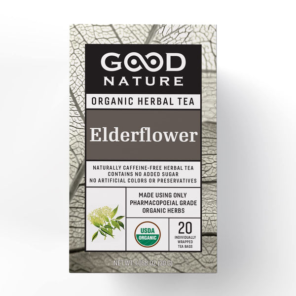 Elderflower Tea 20 bags 30 grams - Certified Organic Herbs - Good Nature Tea