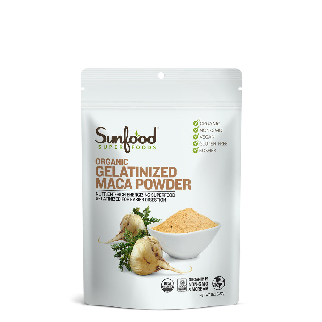 Organic Gelatinized Maca Powder - 8 oz Resealable bag - Sunfood