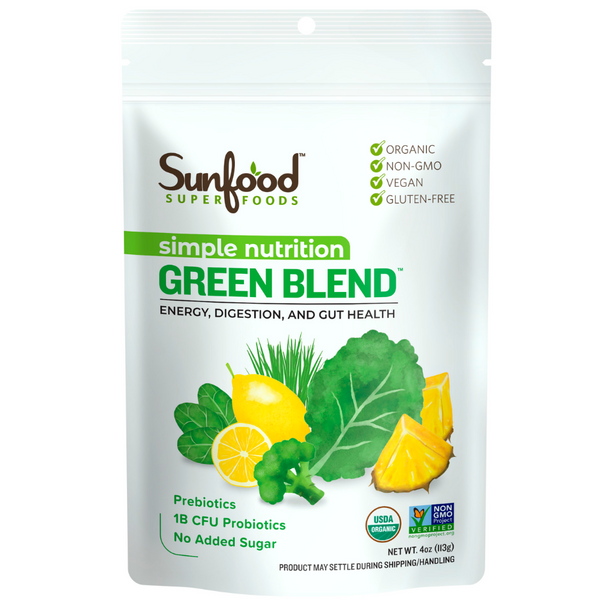 Simple Nutrition 4 oz - Green Blend Energy, Digestions & Gut Health - Sunfood