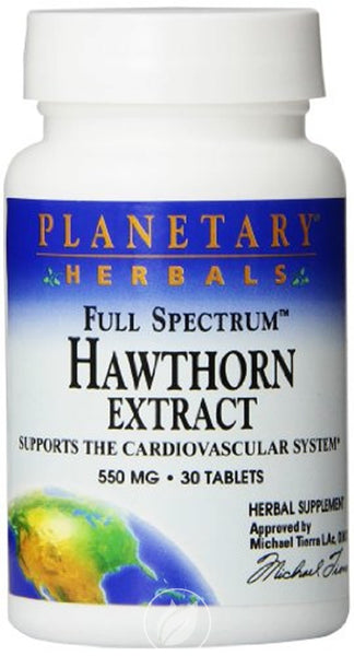 Full Spectrum Hawthorn Extract 30 tablets - Cardiovascular Support - Planetary Herbals