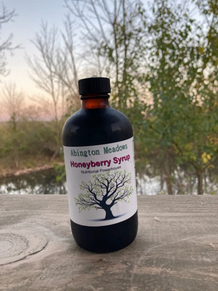 Honeyberry Syrup 8oz - Locally Made - Hidden Pond Farms/Abington Meadows