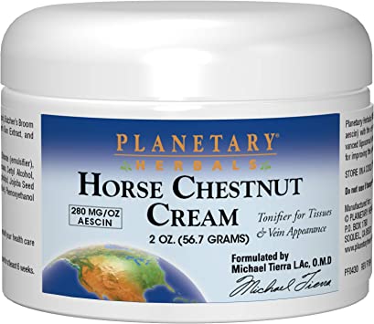 Horse Chestnut Cream 2oz jar - Tonifier for Tissues & Vein Appearance - Planetary Herbals