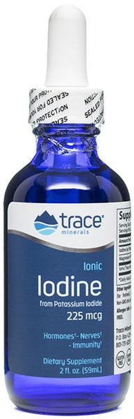 Ionic Iodine 2 oz bottle - 225 mcg Liquid Iodine from Potassium Iodine - Trace Minerals
