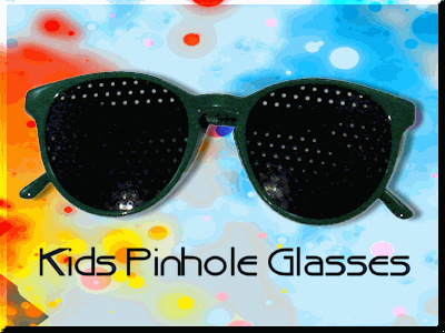 Kids Natural Eyes Pinhole Glasses And Book (Green)