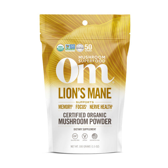 Lion's Mane Mushroom Powder - Biomass and Fruiting Body - OM Mushroom