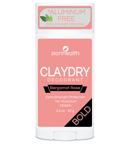 Claydry Deodorant BOLD - Bergamot Rose 2.8 oz - Zion Health
