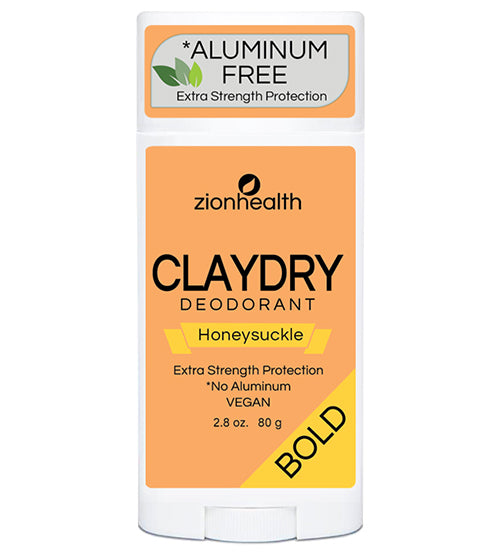 Claydry Deodorant BOLD - Honeysuckle 2.8 oz - Zion Health