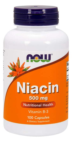 Niacin 500mg in 100 Vegetarian Capsules - Vitamin B-3 - Now Foods