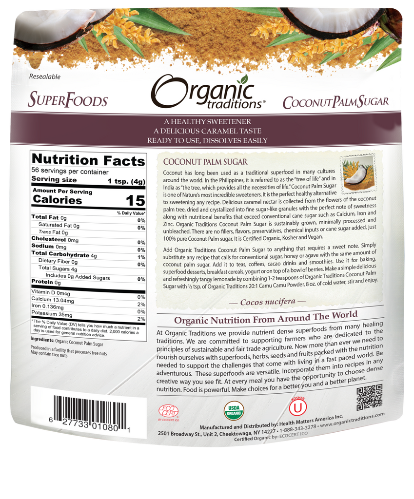 COCONUT PALM SUGAR 8 OZ (ORGANIC TRADITIONS)
