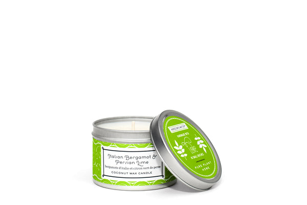 Coconut Wax Candle Tin 3 oz - Italian Bergamot & Persian Lime - Pure Plant Home