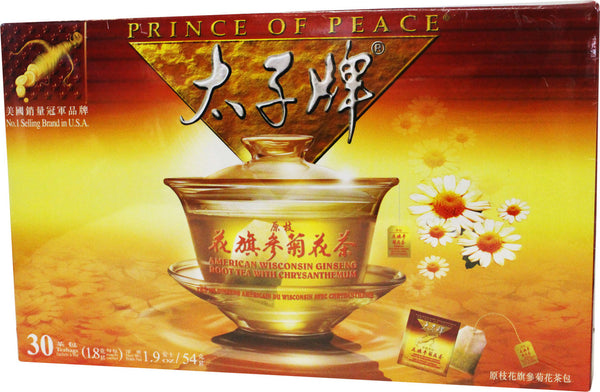 American Wisconsin Ginseng Root w/ Chrysanthemum (Prince of Peace) 30 bags
