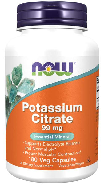Potassium Citrate 99mg - 180 Vegetarian Capsules - Now Foods