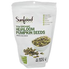 Raw Organic Heirloom Pumpkin Seeds - 8 oz Resealable bag - Sunfood