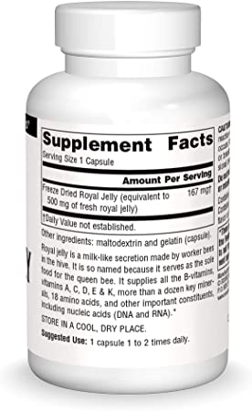 Royal Jelly 500 mg - 30 capsules - Source Naturals