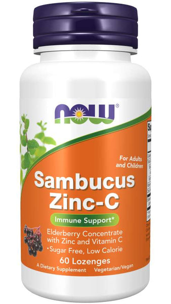 Sambucus Zinc-C - 60 Immune Support Lozenges - Now Foods