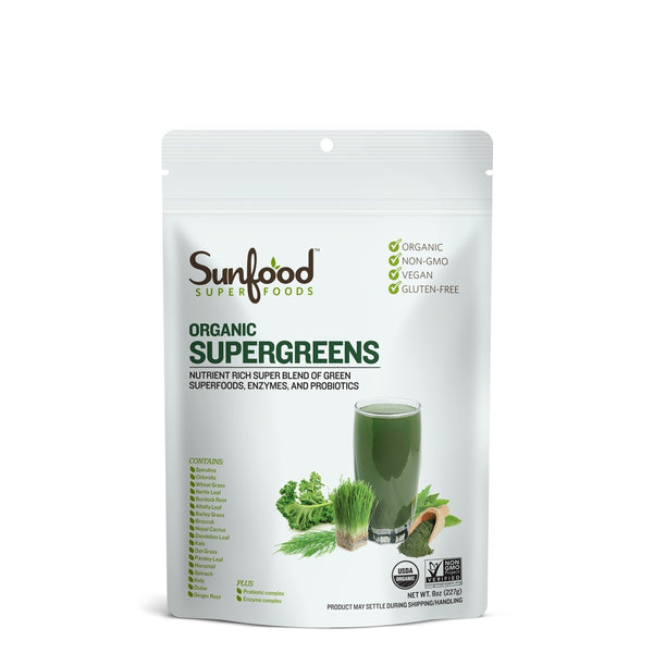 Supergreens - Organic blend in 8oz Resealable bag - Sunfood