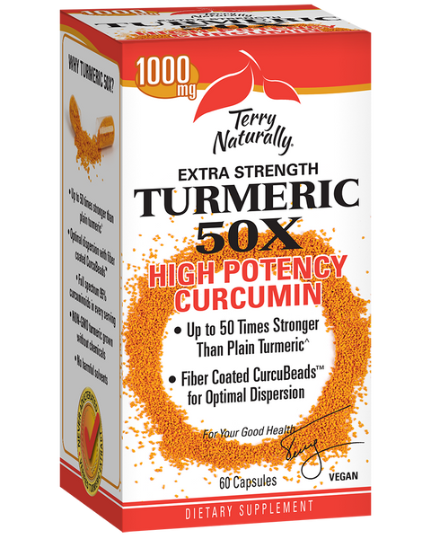 Turmeric 50X - High Potency Curcumin 60 Vegetarian Capsules - Terry Naturally