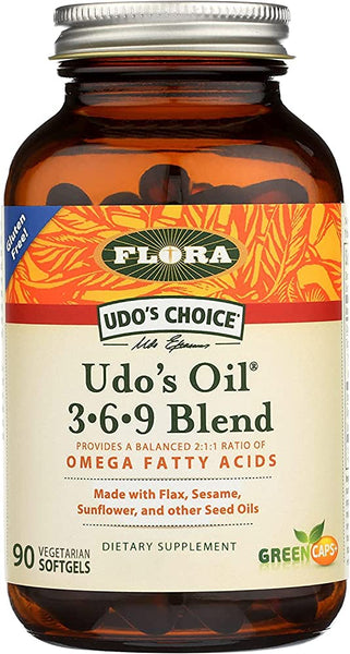 Udo's Oil 3-6-9 Blend - Vegan Omega Vegetarian Capsule - Flora Health