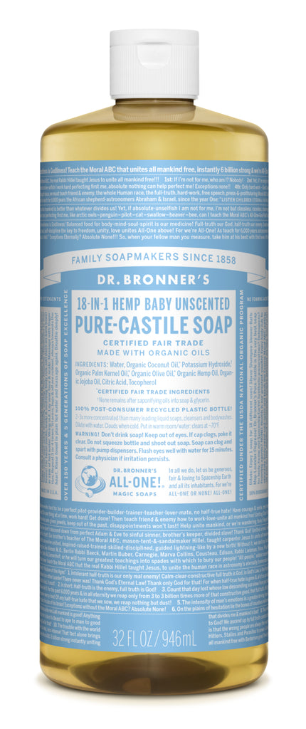 Unscented Baby Liquid Soap (Dr. Bronners)