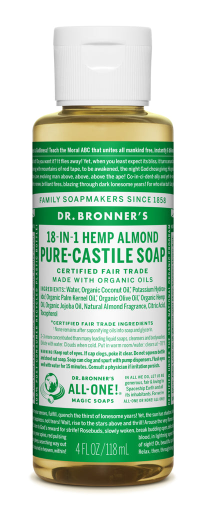 18-In-1 Hemp Almond Pure-Castile Soap (Dr Bronner)