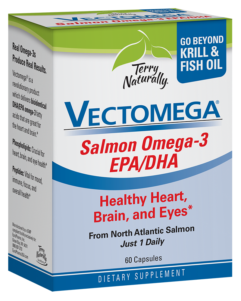 Vectomega 60 Capsules - Salmon Omega 3 EPA/DHA - Healthy Heart, Brain & Eyes - Terry Naturally