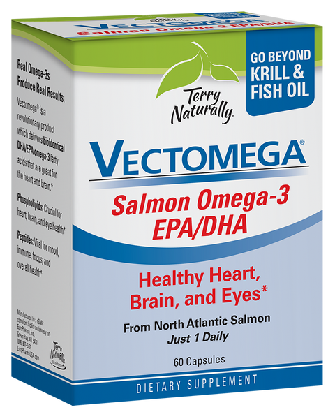 Vectomega 60 Capsules - Salmon Omega 3 EPA/DHA - Healthy Heart, Brain & Eyes - Terry Naturally