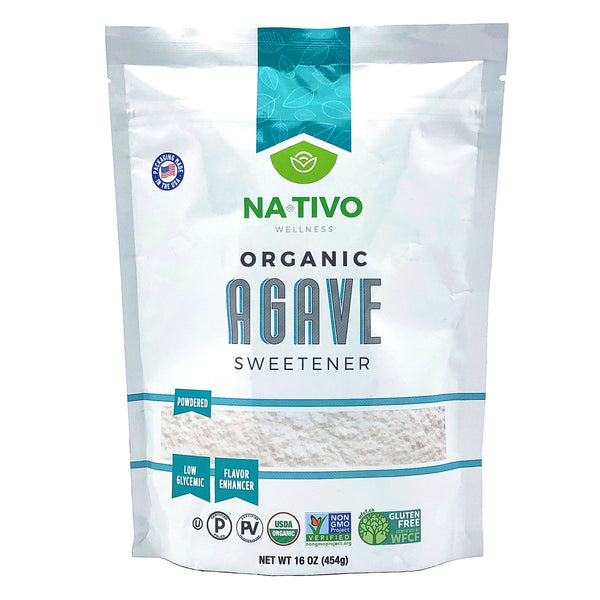 Organic Agave powder sweetener - 16 oz low glycemic sweetener - Nativo Wellness