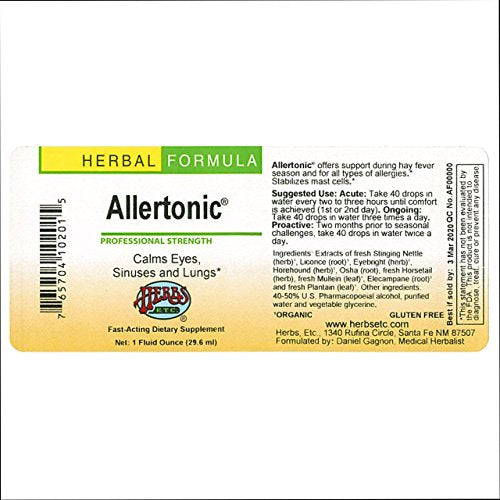 Allertonic 1 oz extract - Echinacea/Red Root/Ocotillo - Herbs Etc