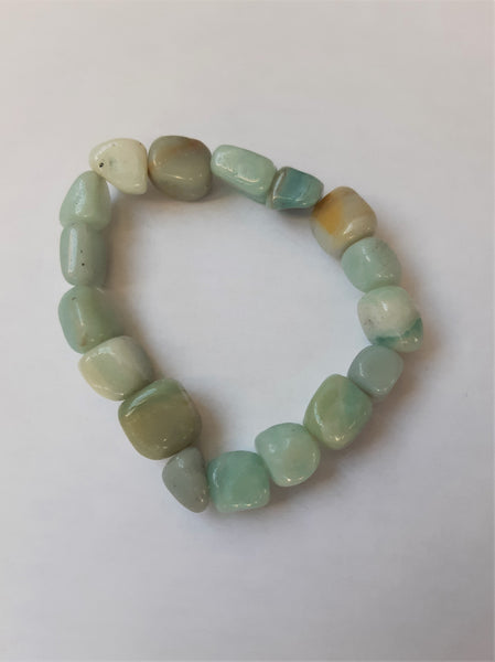 Tumbled Stone Bracelet - Amazonite - Natural Semiprecious stone jewelery