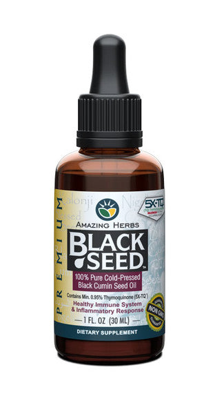 Black Seed Oil 1oz - Amazing Herbs 100% Cold Pressed Black Seed oil