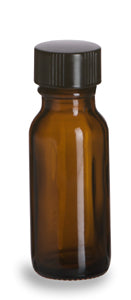 Boston Round Amber 1/2 Oz Botlle