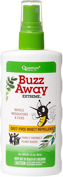 Buzz Away Extreme Spray - 4 oz Natural Mosquito and Tick Repellent (Quantum Health)