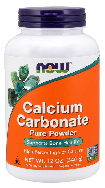 Calcium Carbonate - 12 oz Pure Powder - Now Real Foods