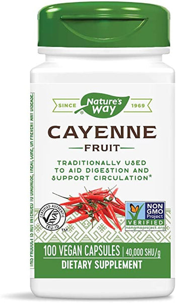 CAYENNE - 100 Vegetarian Capsules (NATURES WAY)