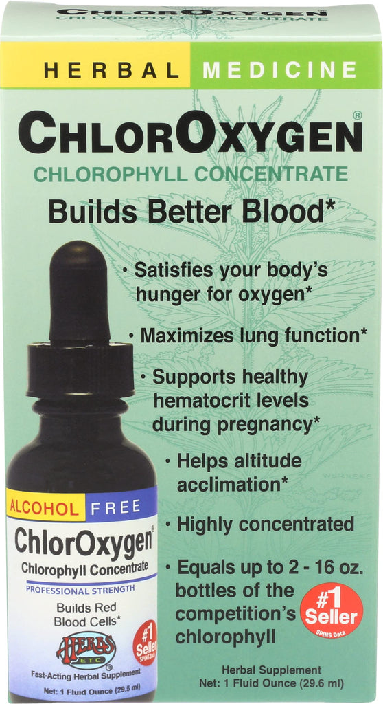 Chloroxygen 1oz - Unflavored Alcohol free Chlorophyll Concentrate - Herbs Ect