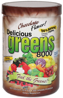 Delicious Greens 8000 - Chocolate flavor 10.6 oz - Greens World