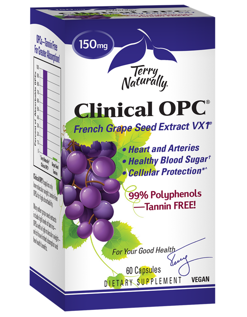 Clinical OPC 150mg - French Grape Seed Extract 60 capsules - Terry Naturally